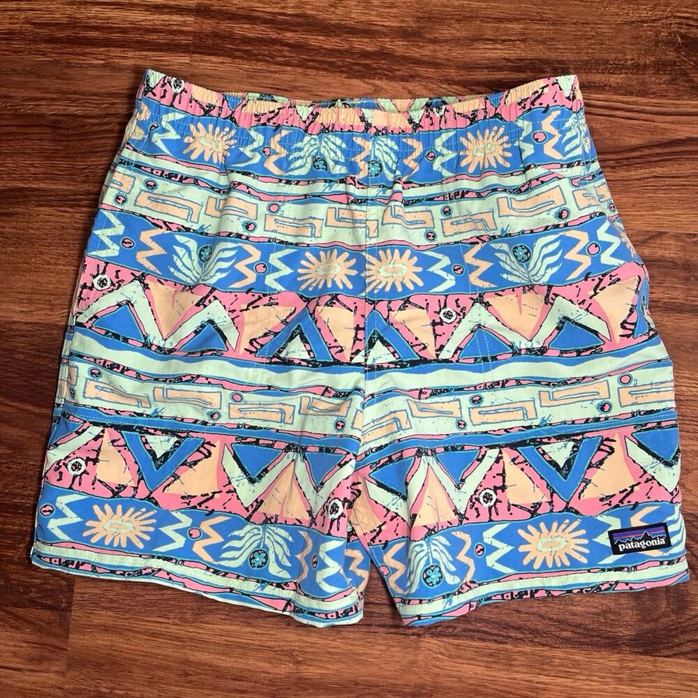 Patagonia Kids Multicolor Aztec Print Shorts - Blue, Pink, Cream